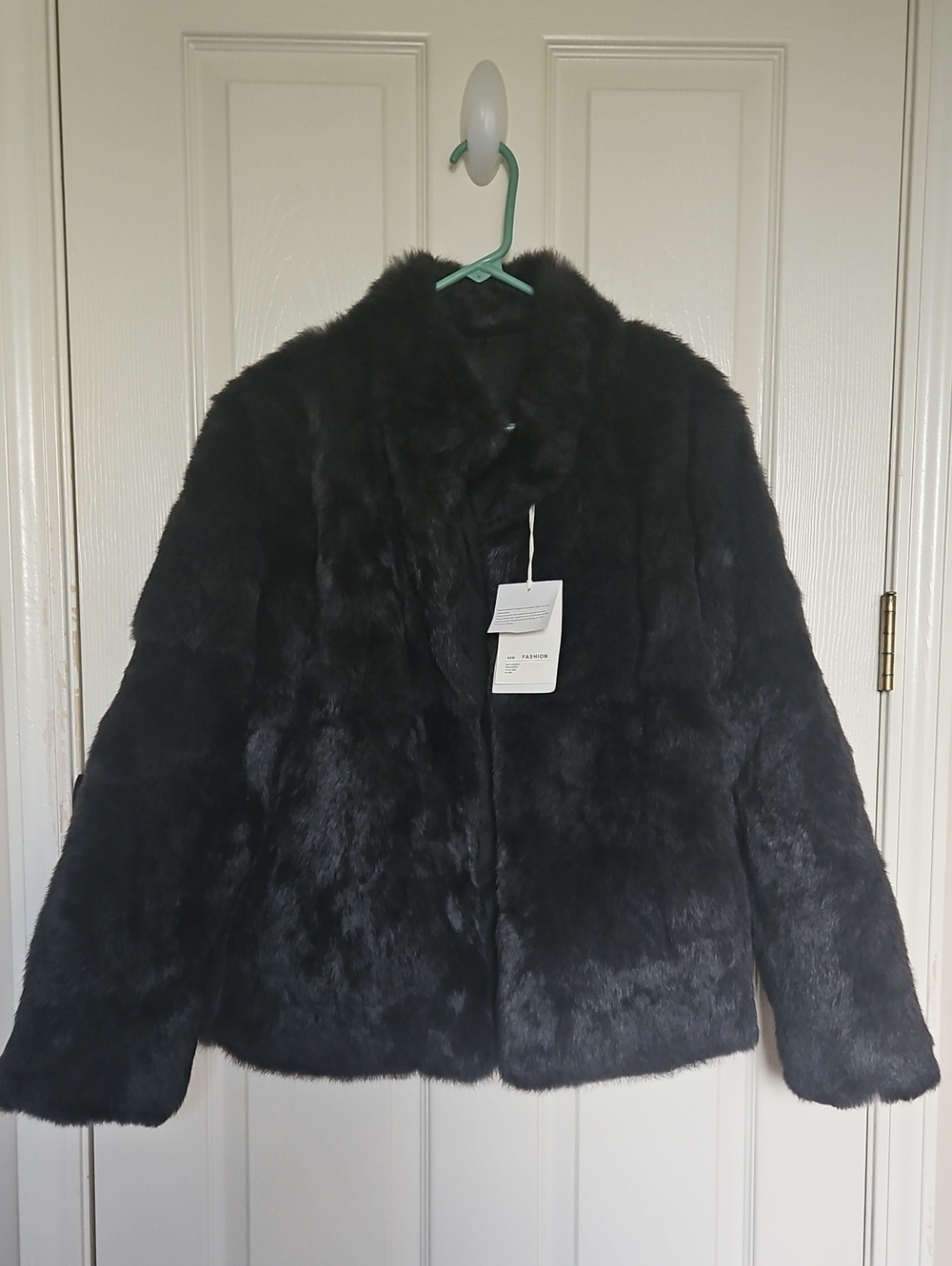 Real Genuine Rabbit Fur Coat Jacket - Graphite Gray - Size L (US 10-12)